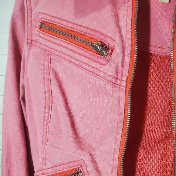 Cotton Candy pink faux denim Party Jacket - Picture 3 of 6